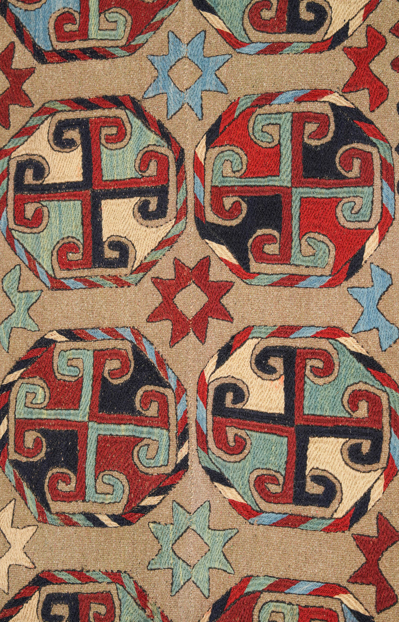 Vintage Turkomen Soumak Kilim runner  8'10" x 2'5"