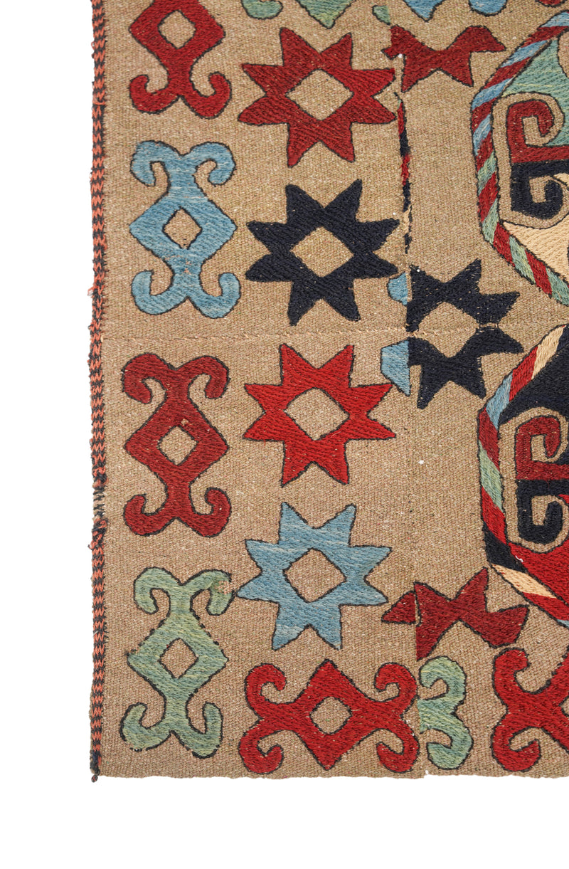 Vintage Turkomen Soumak Kilim runner  8'10" x 2'5"