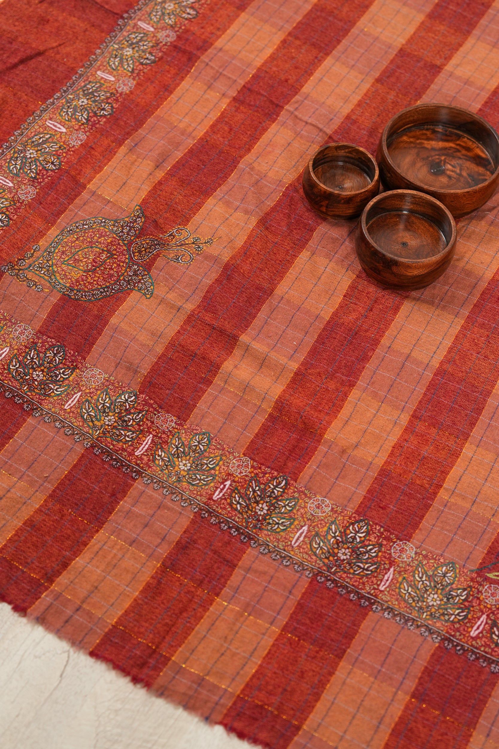 Vintage Kashmiri Pashmina Shawl 4'6" x 4'