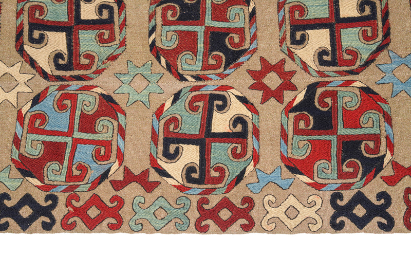 Vintage Turkomen Soumak Kilim runner  8'10" x 2'5"
