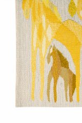 Vintage Scandinavian Flemish Horse Tapestry 1'7" x 1'