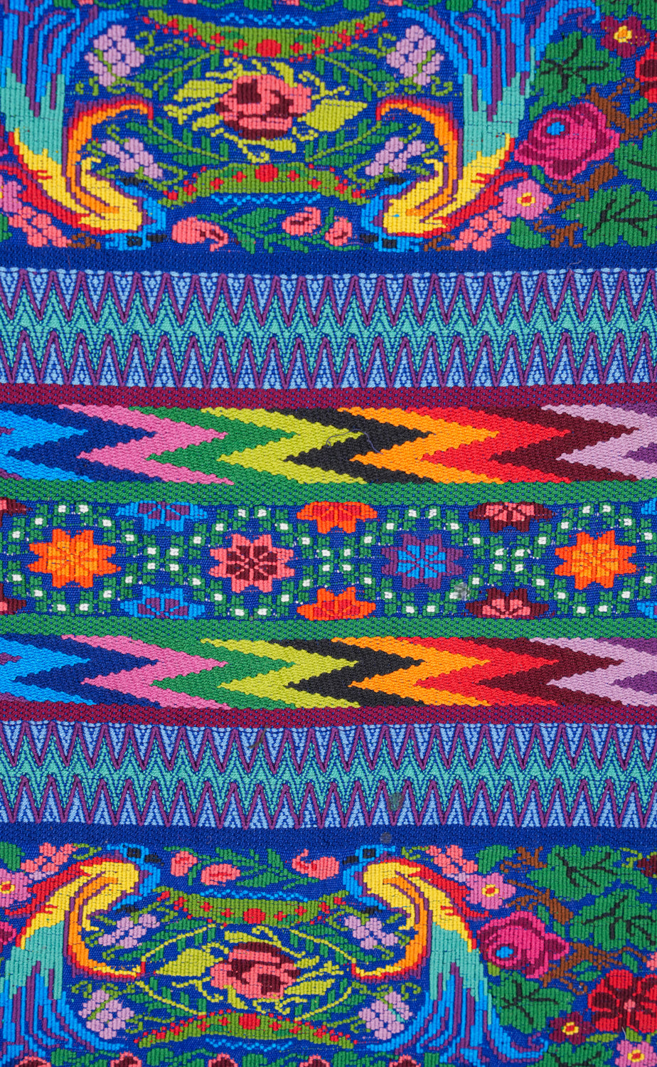 Vintage Guatemalan Bird Textile 3'10" x 1'3" (Quetzal)