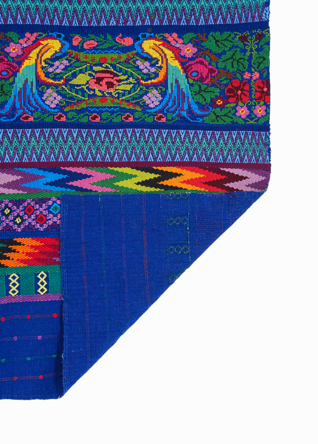 Vintage Guatemalan Bird Textile 3'10" x 1'3" (Quetzal)