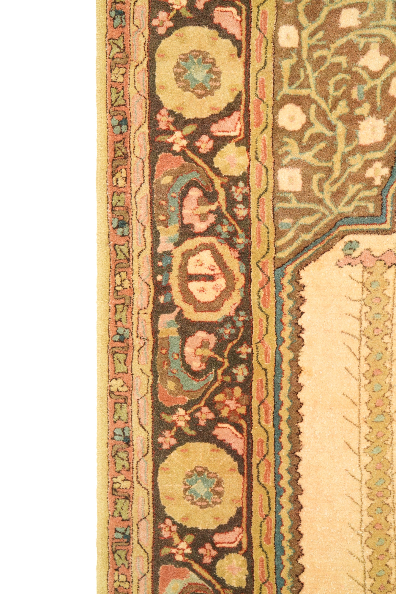 Vintage German Loom Hook Prayer Rug 6' x 4'3"