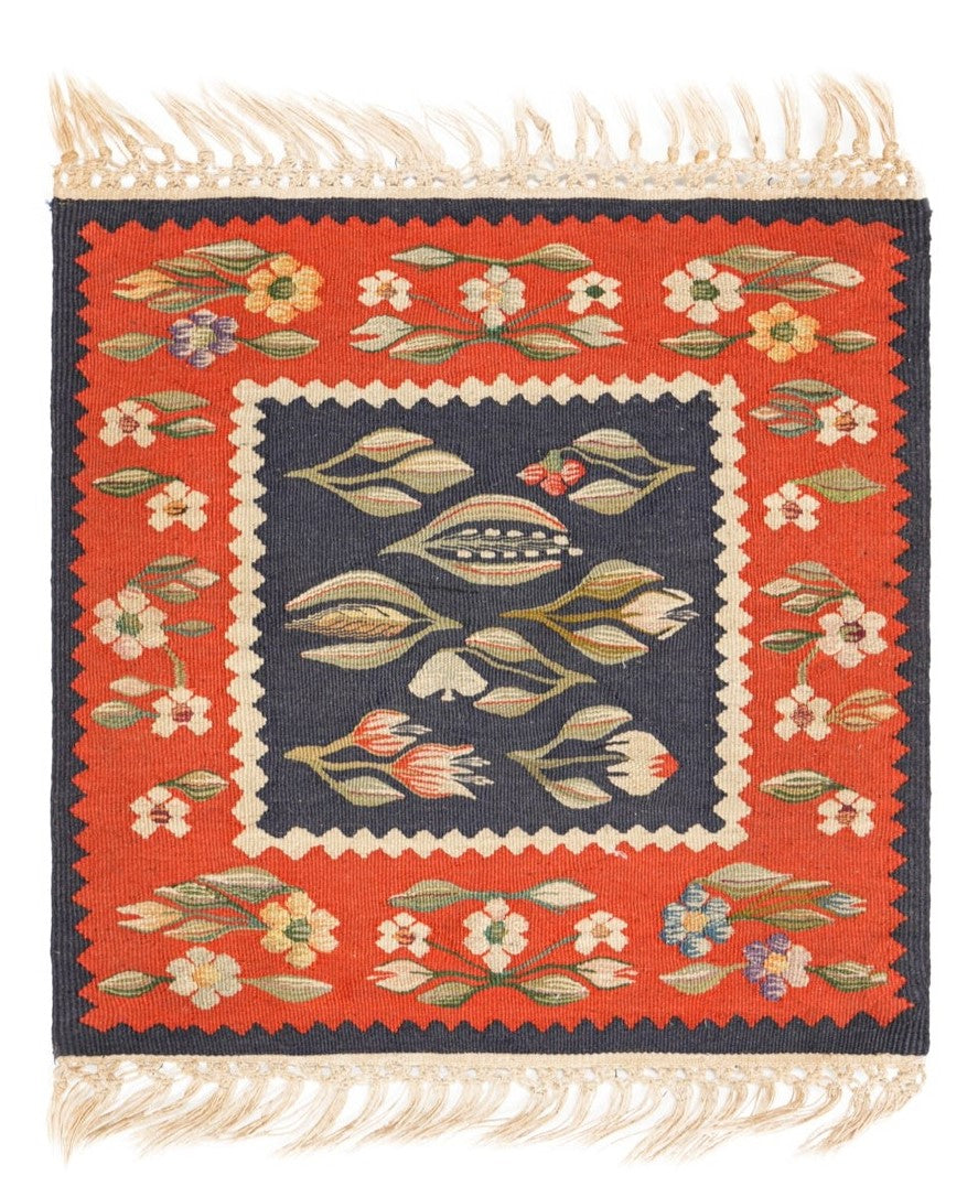 Antique Balkans Sarkoy Kilims 1'9" x 1'9" Each