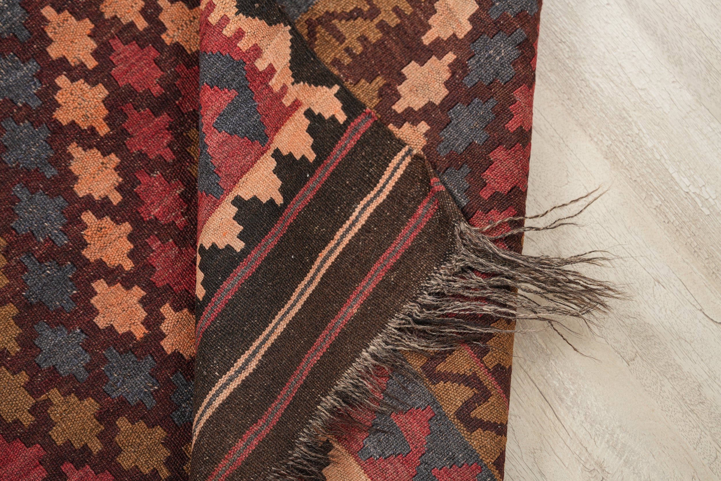 Vintage Afghan Maimana Kilim 7' X 3'5"