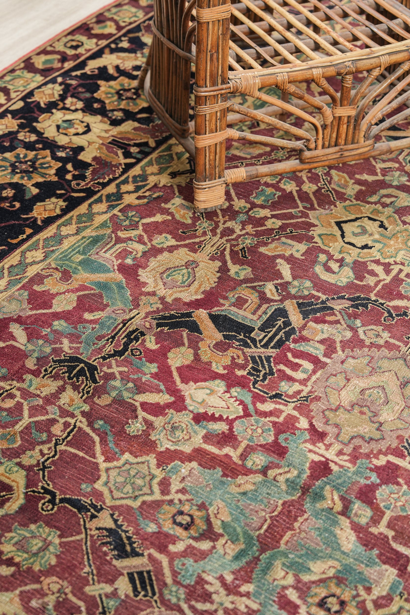 Antique Indian Agra Rug 11'4"x 8'8"