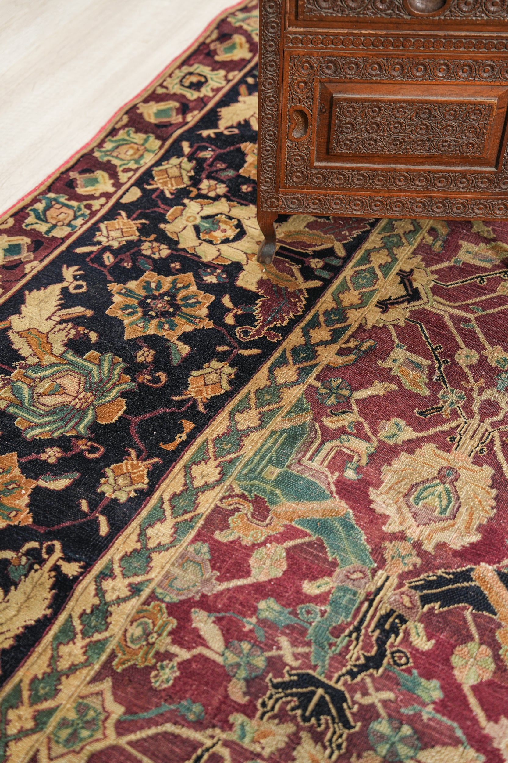 Antique Indian Agra Rug 11'4"x 8'8"