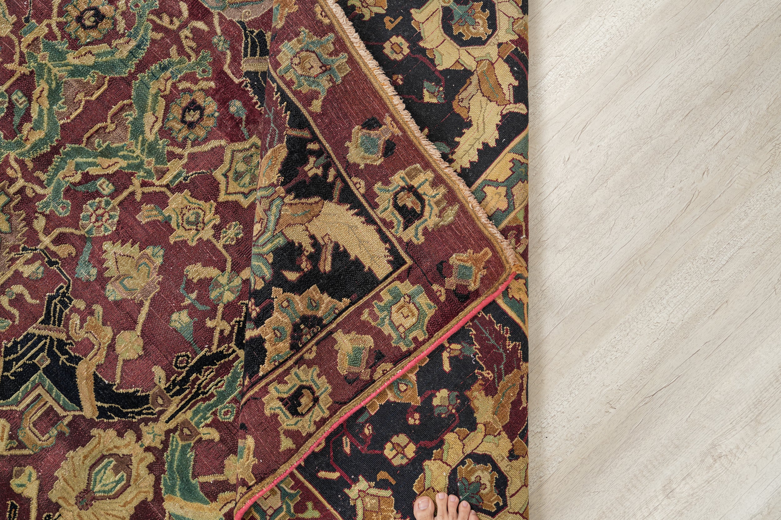 Antique Indian Agra Rug 11'4"x 8'8"