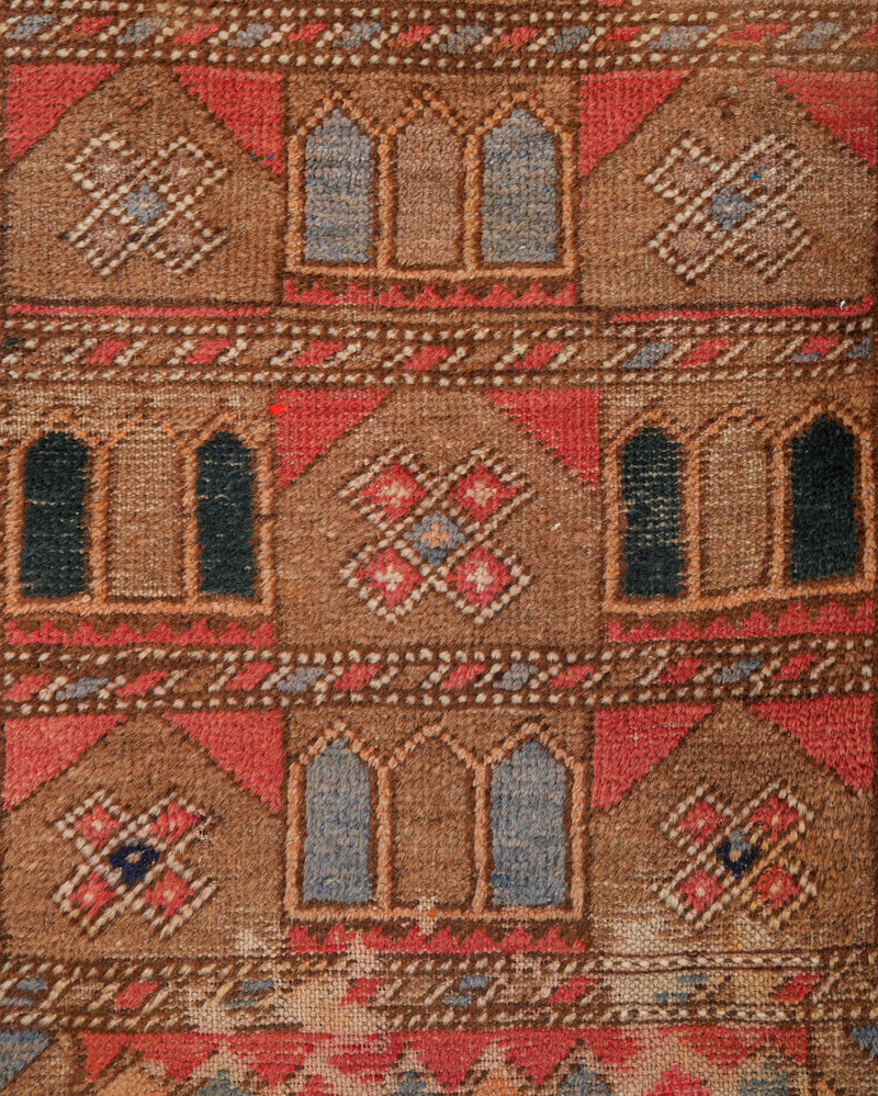 VINTAGE BALOCH Prayer RUG 3'9" X 2'10"