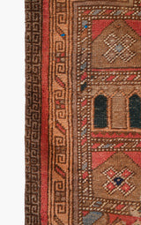 VINTAGE BALOCH Prayer RUG 3'9" X 2'10"