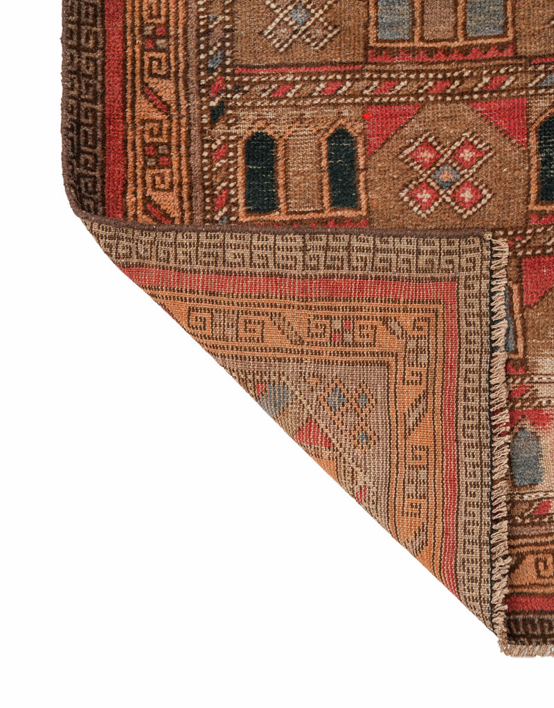 VINTAGE BALOCH Prayer RUG 3'9" X 2'10"