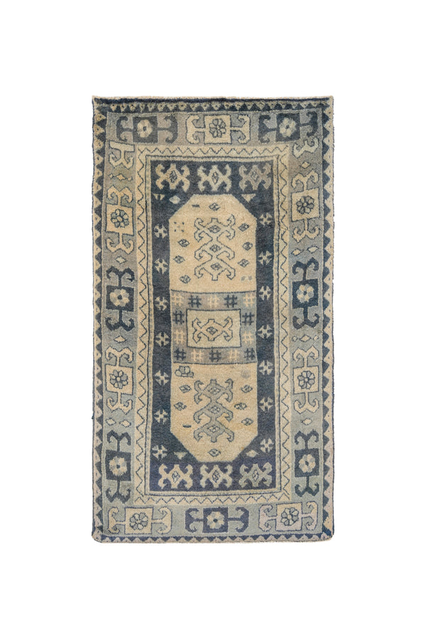 Antique German Hook Rug 4'2" X 2'5"