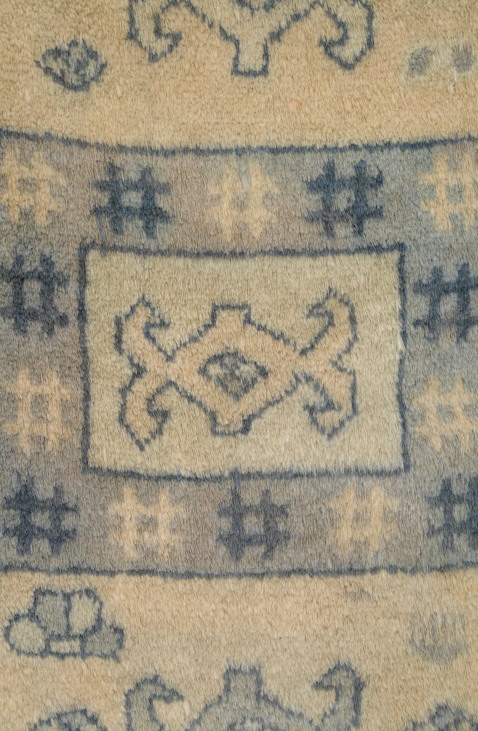 Antique German Hook Rug 4'2" X 2'5"