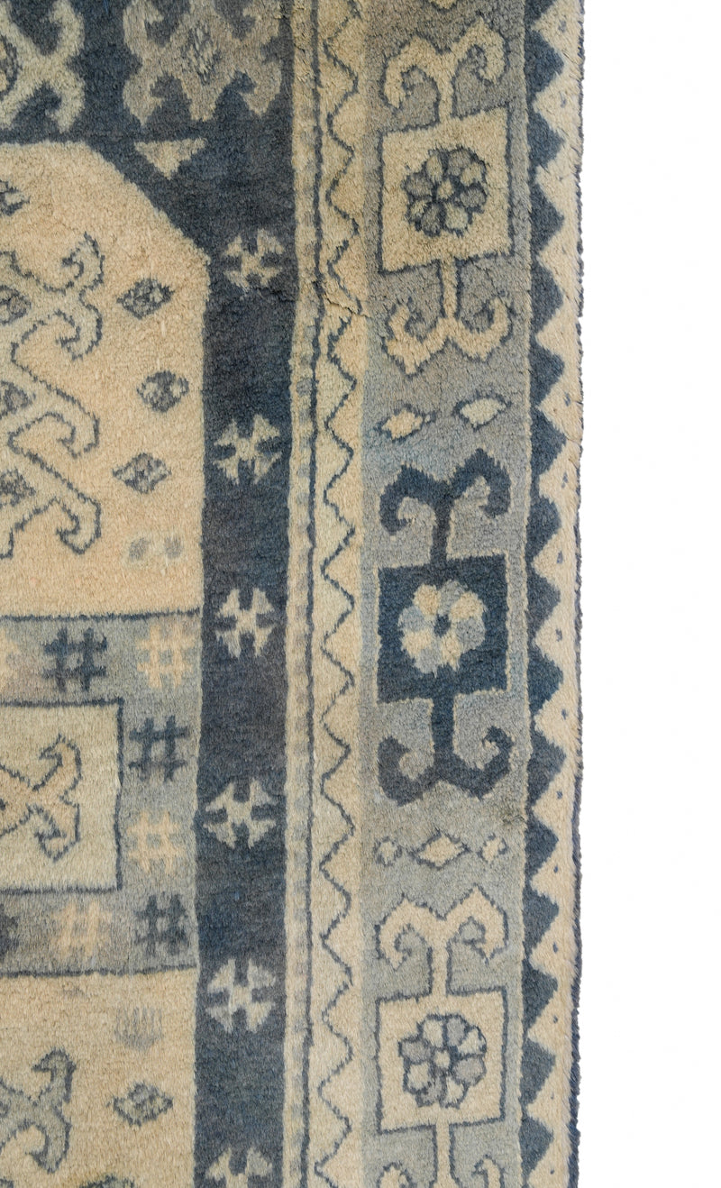 Antique German Hook Rug 4'2" X 2'5"