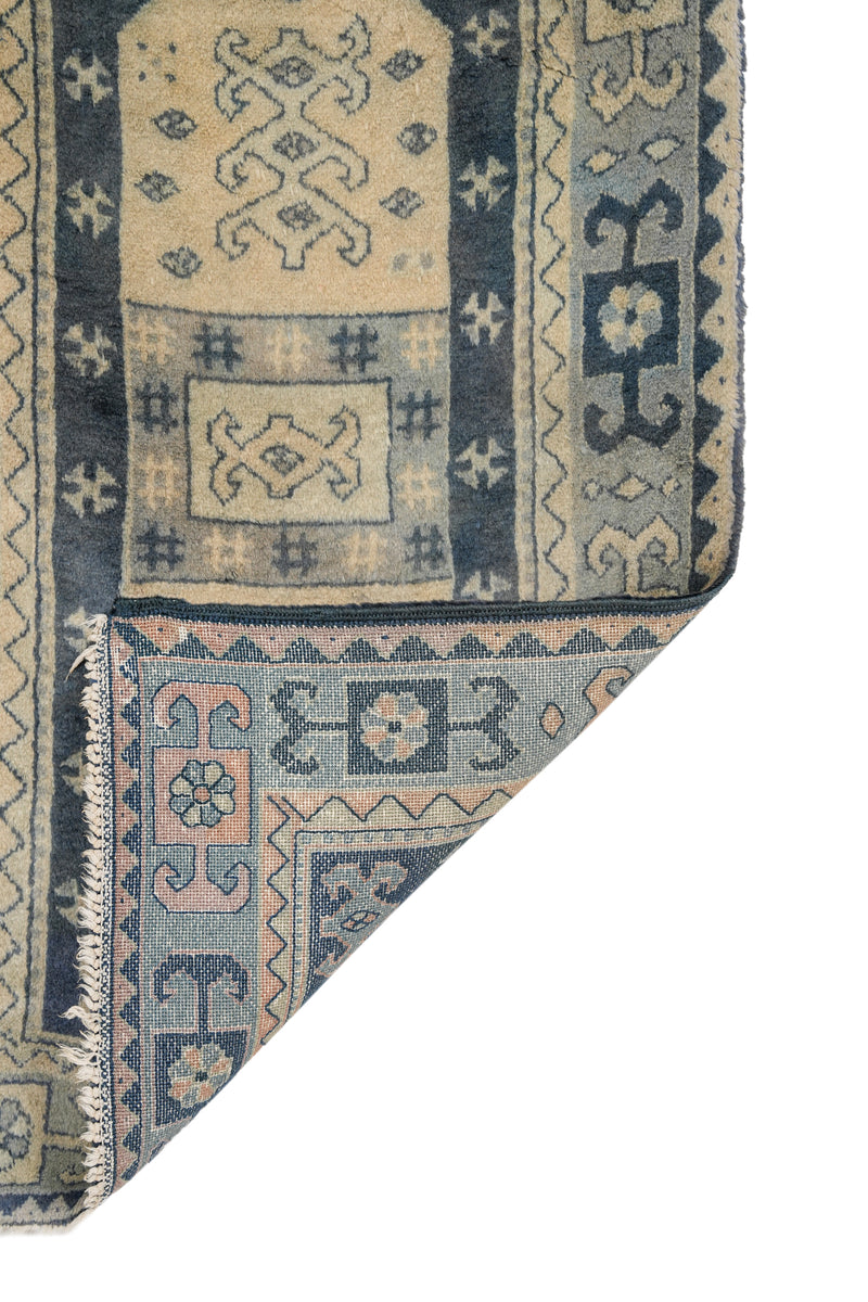 Antique German Hook Rug 4'2" X 2'5"