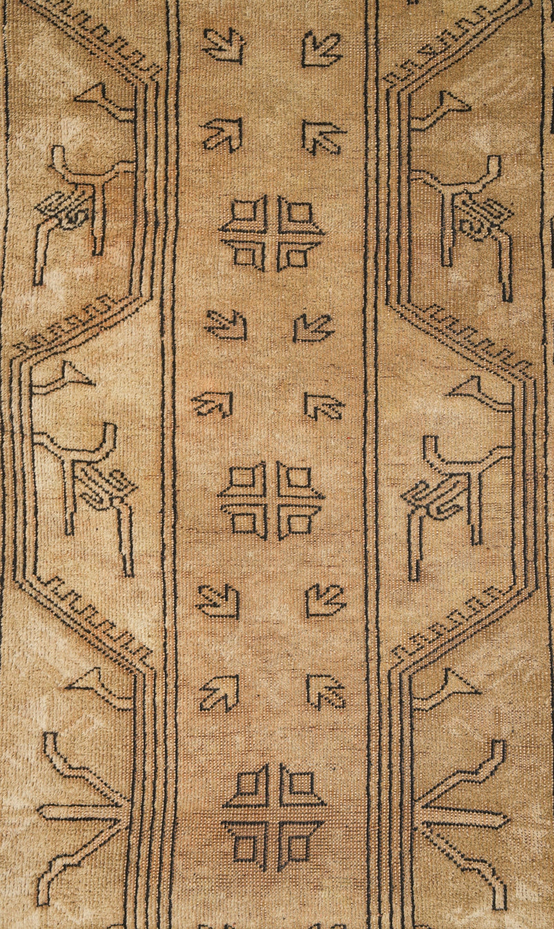 Vintage Turkish Milas Runner Rug 9'8" X 2'7"