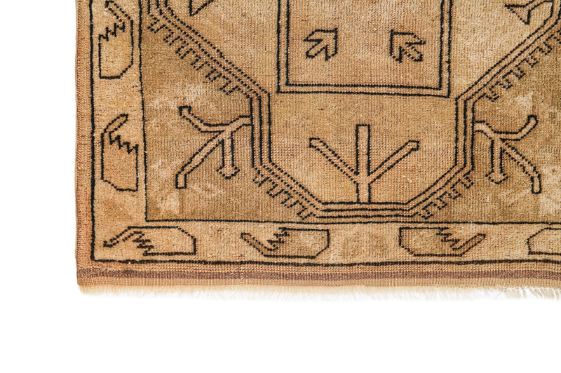 Vintage Turkish Milas Runner Rug 9'8" X 2'7"