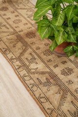 Vintage Turkish Milas Runner Rug 9'8" X 2'7"