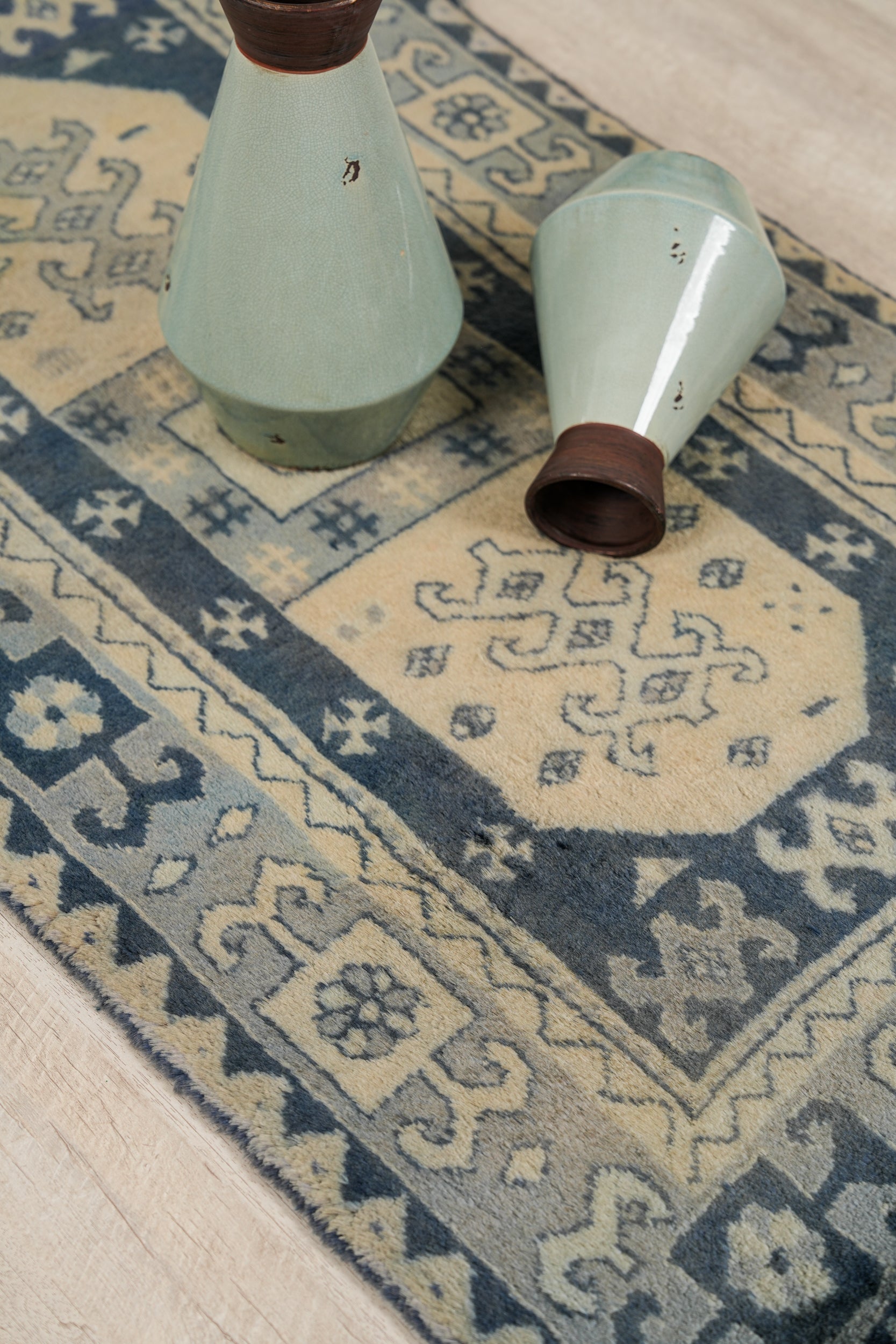 Antique German Hook Rug 4'2" X 2'5"