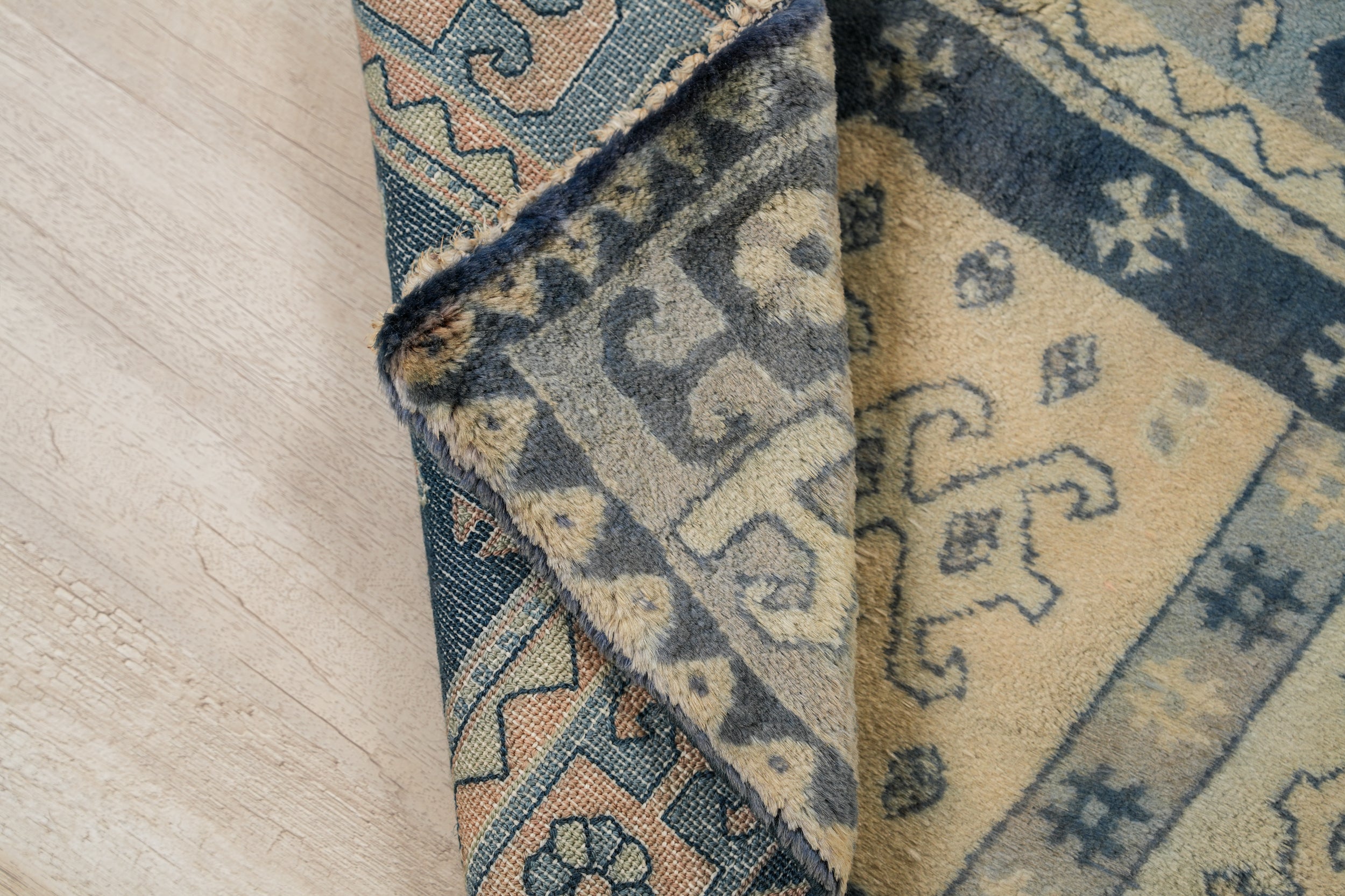 Antique German Hook Rug 4'2" X 2'5"