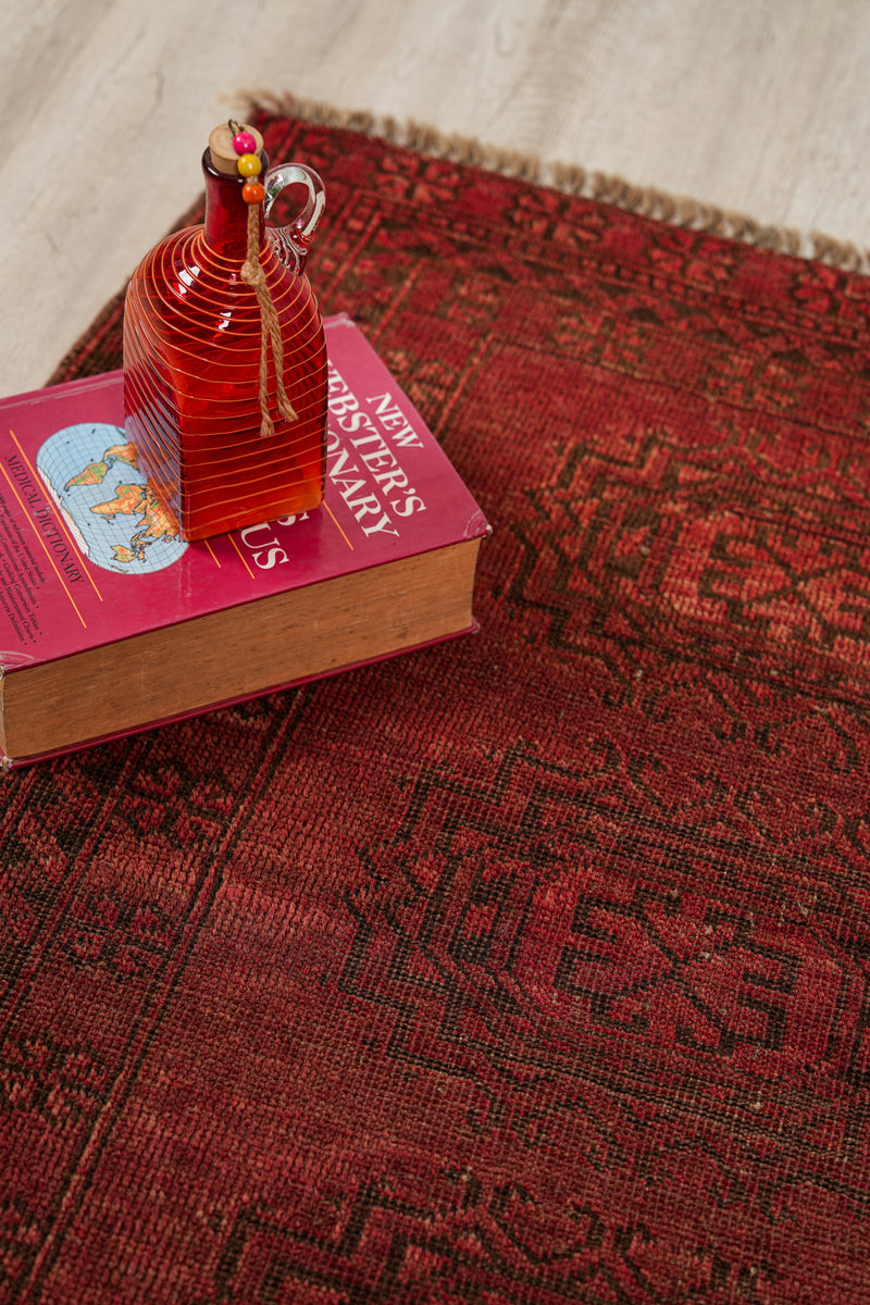 VINTAGE TURKMEN RUG 3'4" X 3'