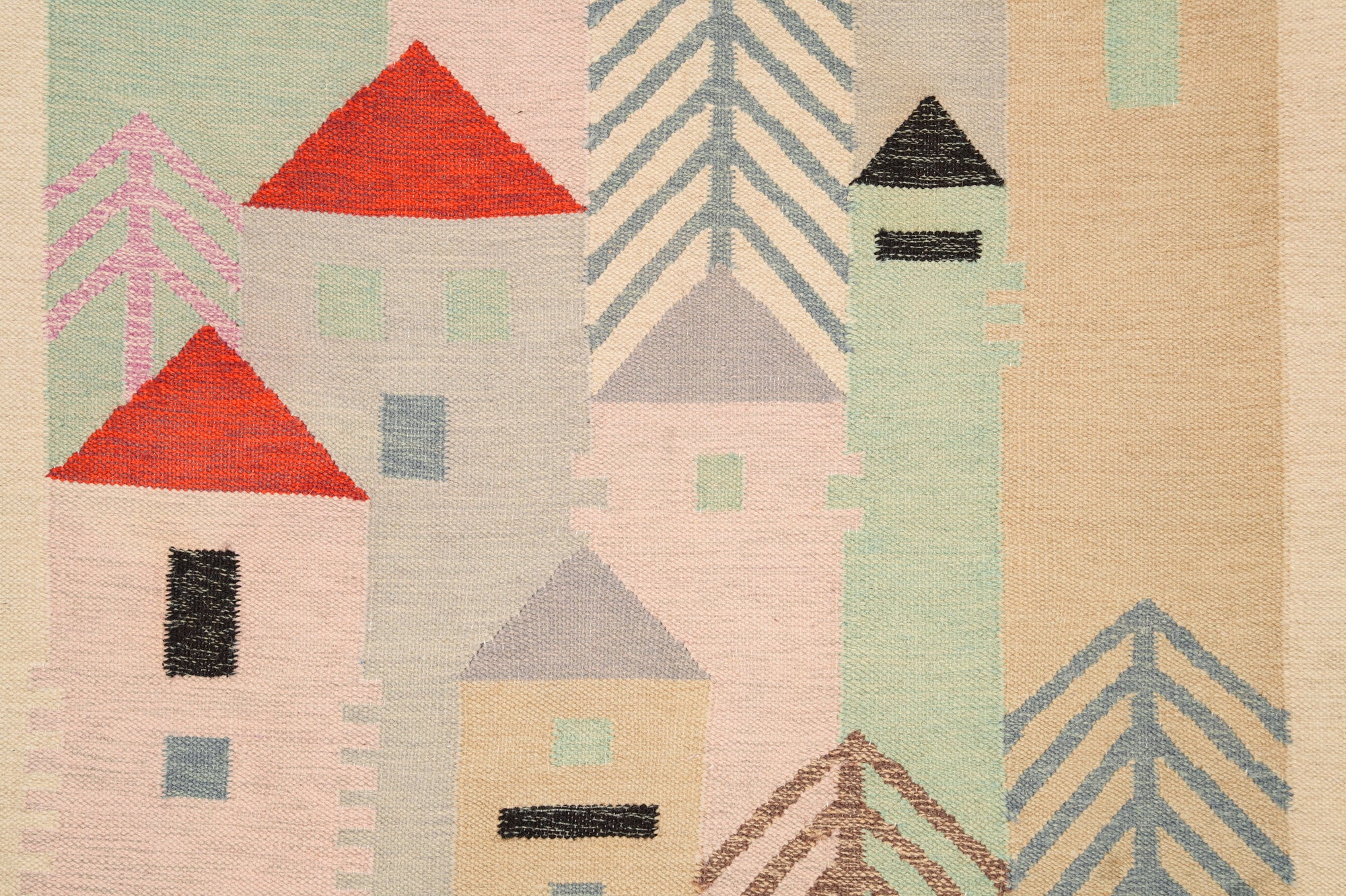 Vintage Scandinavian Rolakan kilim 5'9" x 3'6"