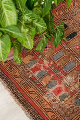 VINTAGE BALOCH Prayer RUG 3'9" X 2'10"