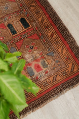 VINTAGE BALOCH Prayer RUG 3'9" X 2'10"