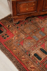 VINTAGE BALOCH Prayer RUG 3'9" X 2'10"