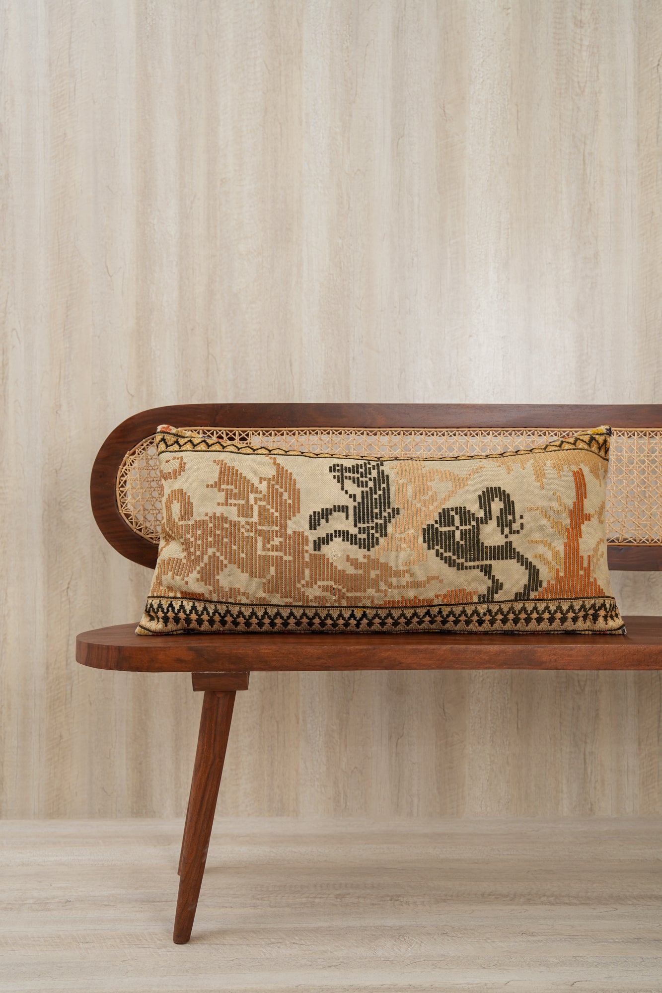 Vintage Scandinavian Embroidery Cushion 2'8" x 1'2"