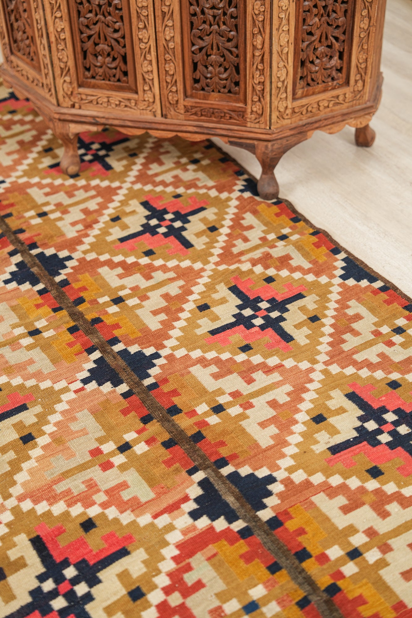 Antique Rollakan Swedish Textile 7' x 3'7"