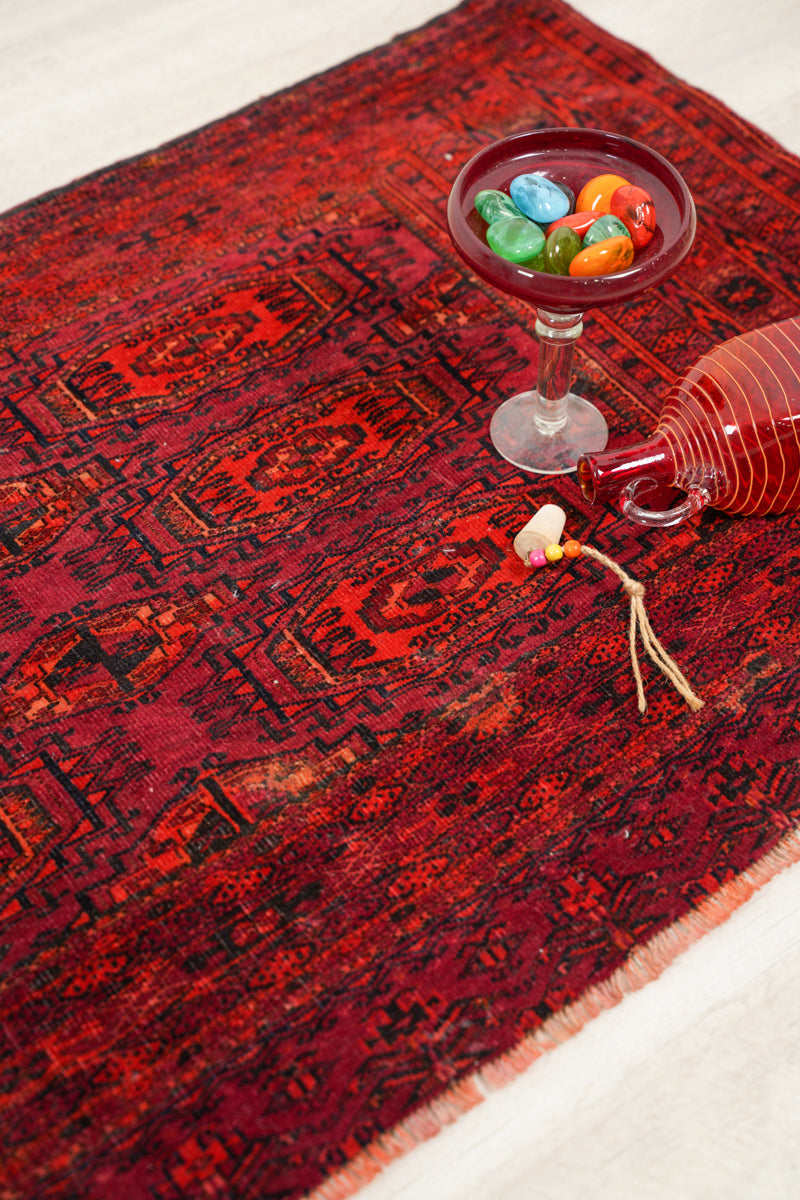 Antique Turkoman Solar Juval Rug 5'1" x 2'2"