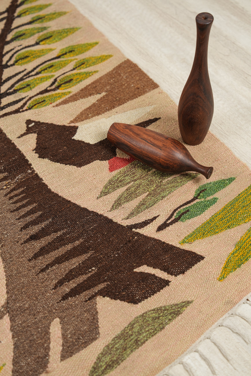 VINTAGE SWEDISH TAPESTRY  4'4" x 2'8"