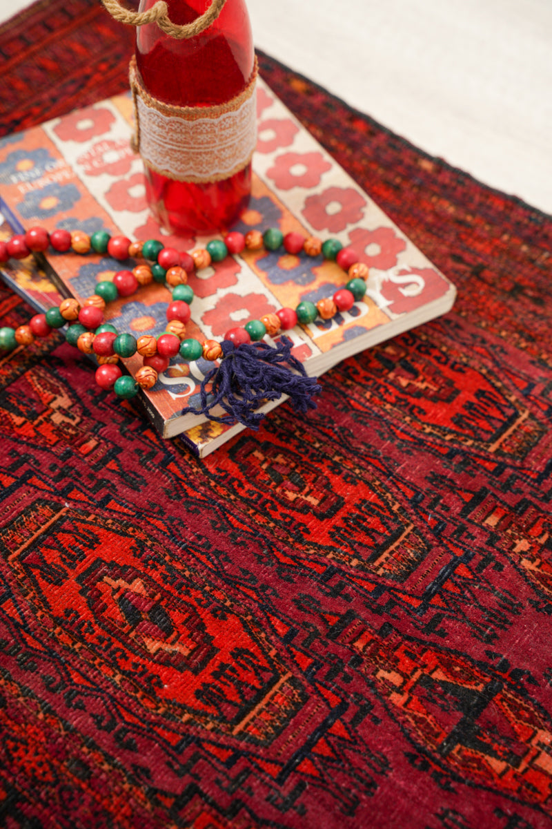 Antique Turkoman Solar Juval Rug 5'1" x 2'2"