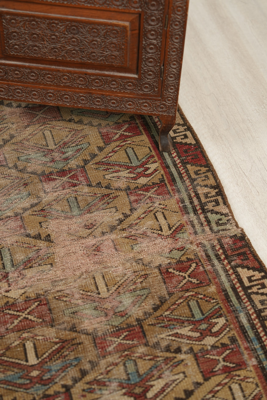 Antique Caucasian Kuba Rug 3'10" X 2'10"
