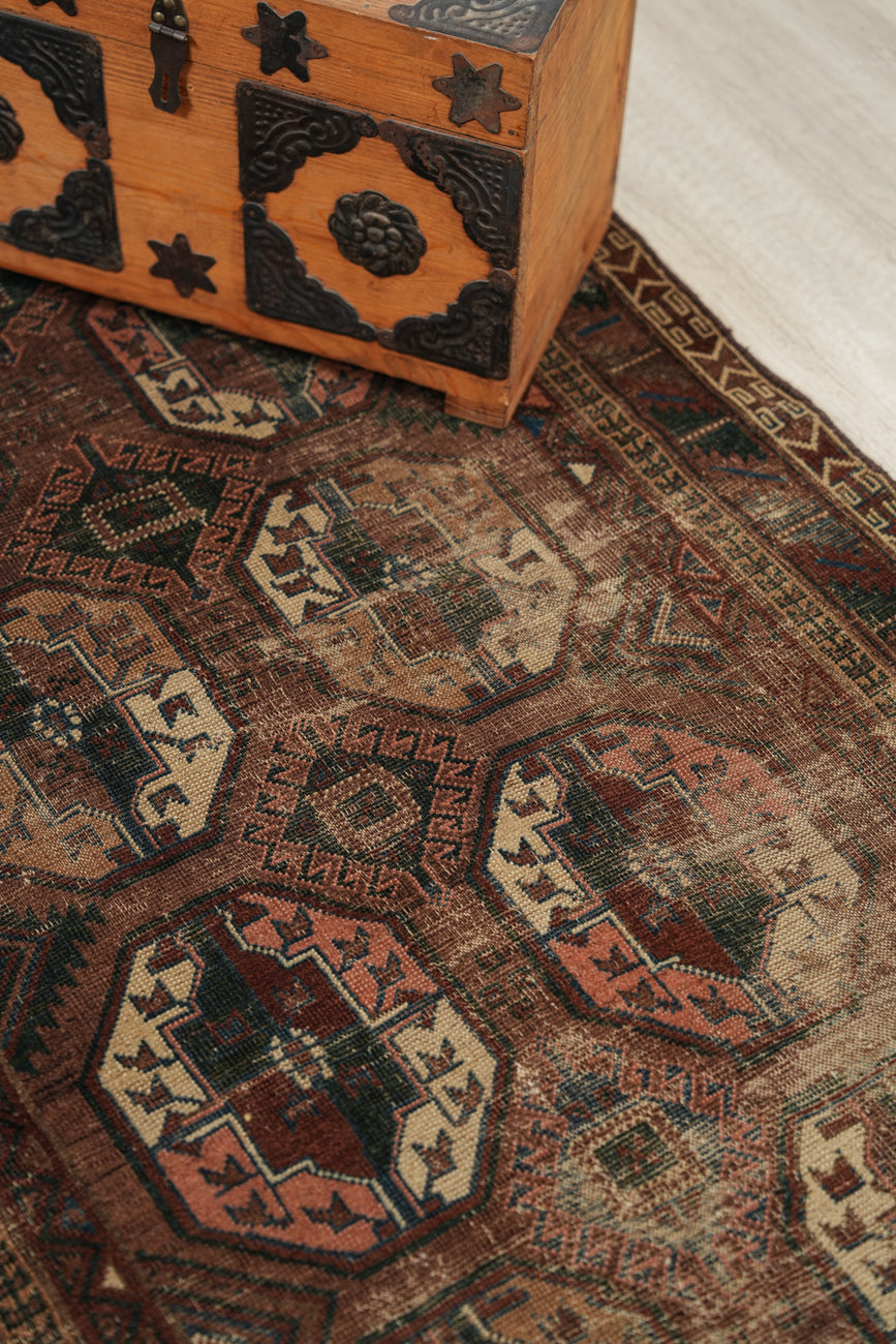 Vintage Turkmen Rug 5'9" x 3'