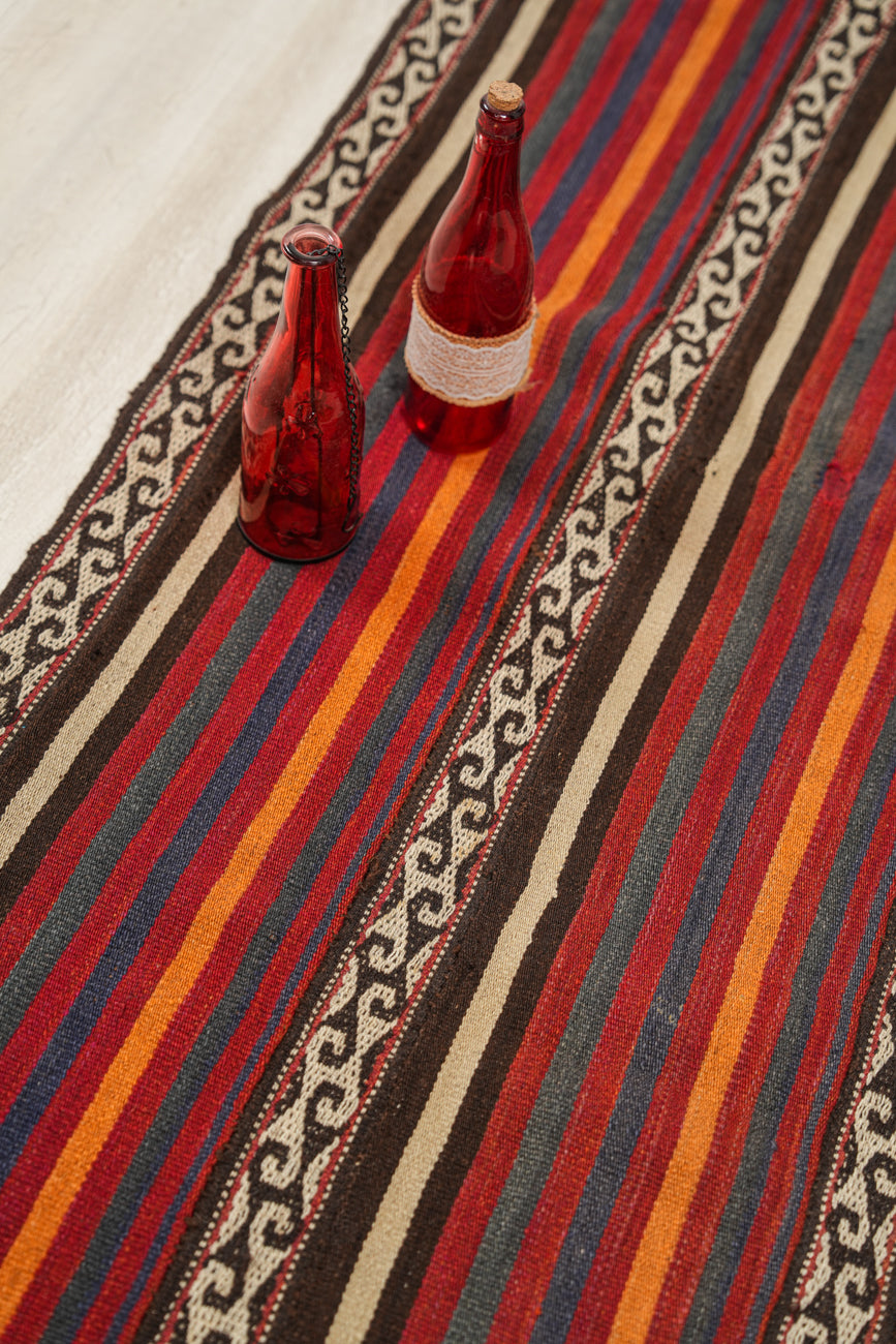 Antique Uzibek Jajim kilim 6'1" x 2'8"
