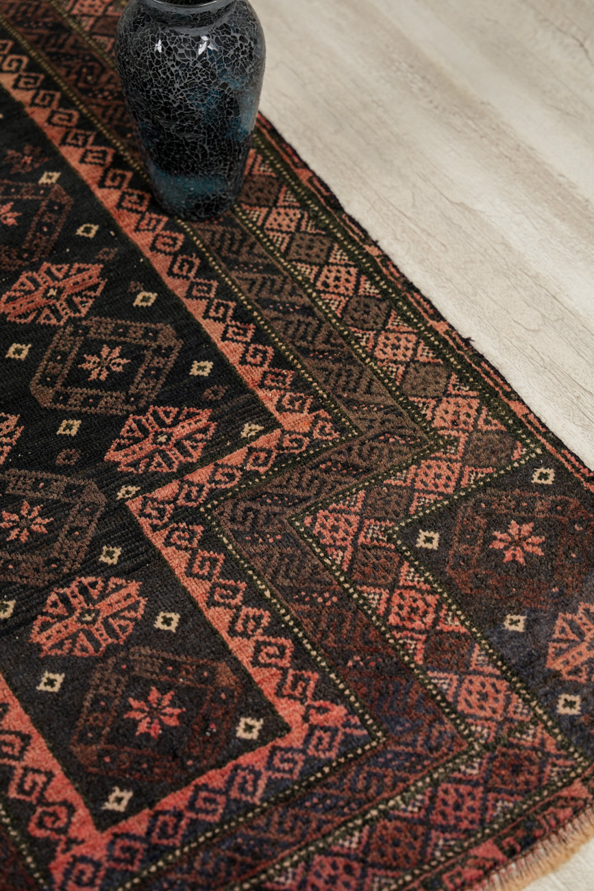 Vintage Turkmen Rug 4'2" x 2'10"