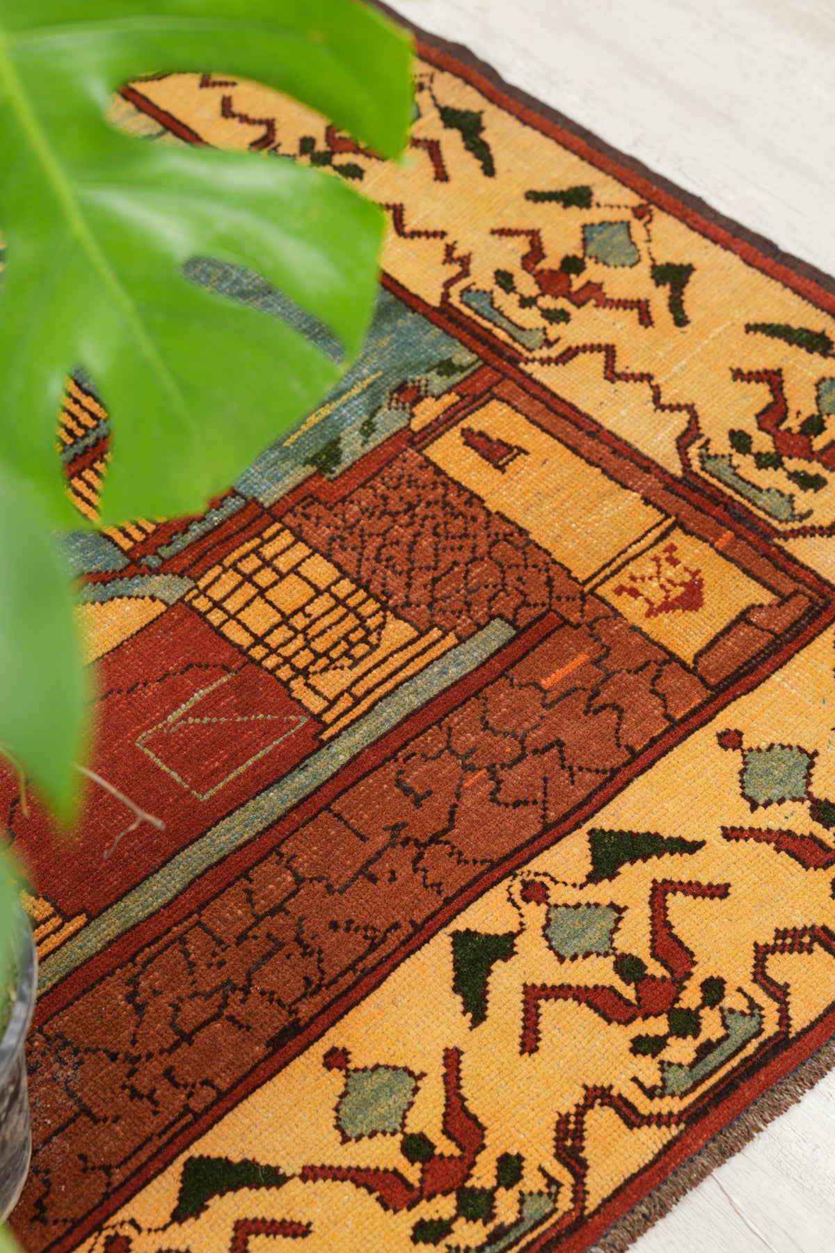 Vintage Afghan Arch Rug 4'7" x 3'5"