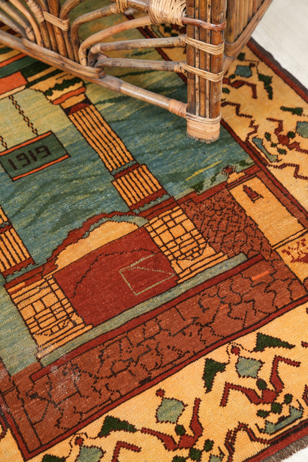 Vintage Afghan Arch Rug 4'7" x 3'5"