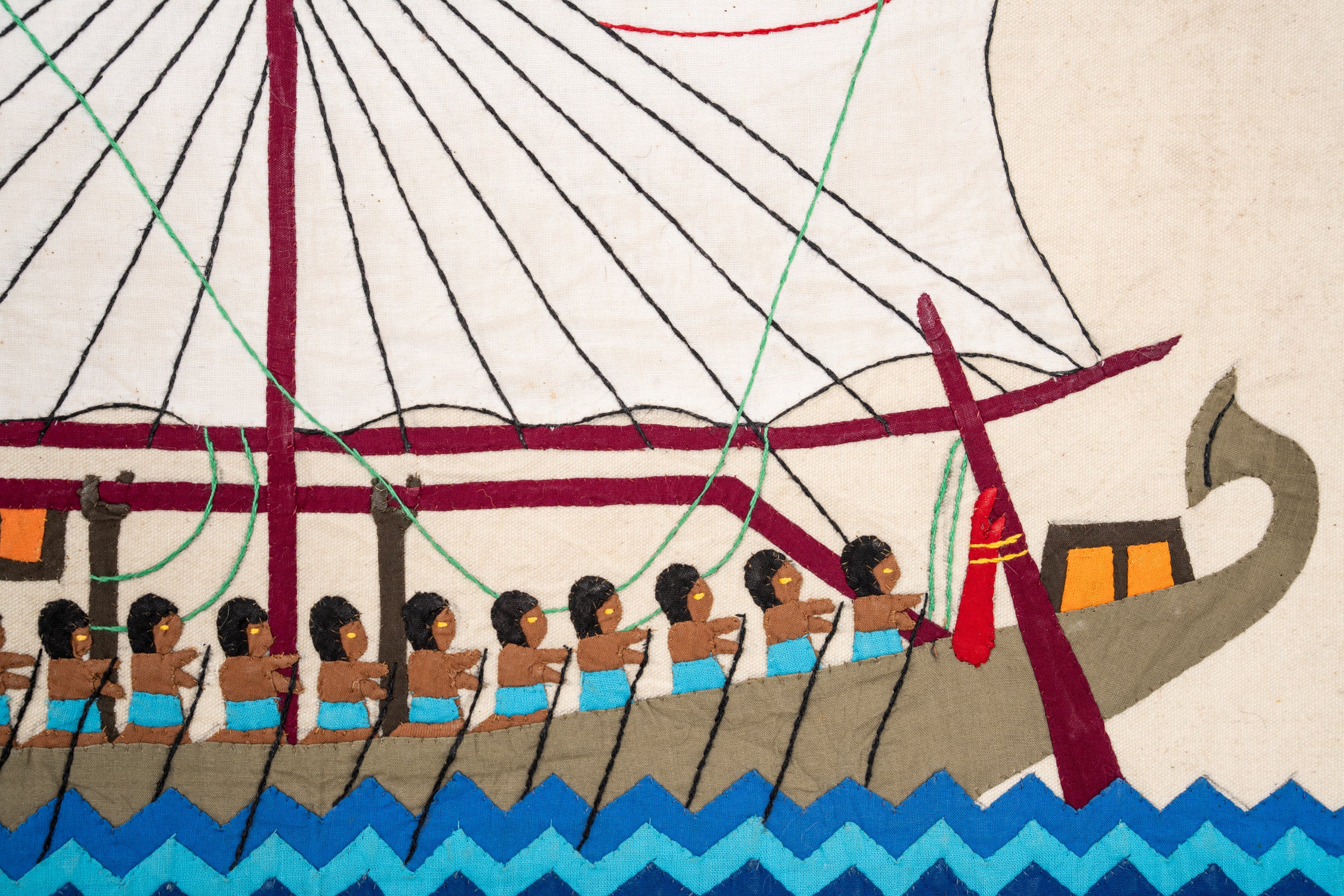 Vintage Egyptian Embroidered Tapestry 2'3" x 1'5"