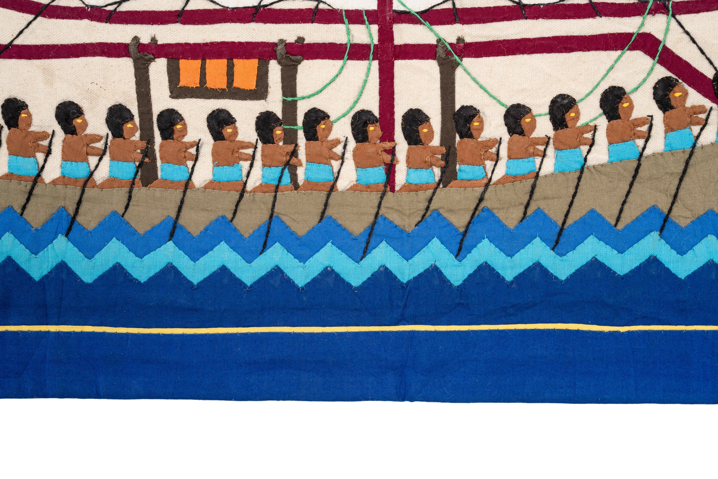 Vintage Egyptian Embroidered Tapestry 2'3" x 1'5"