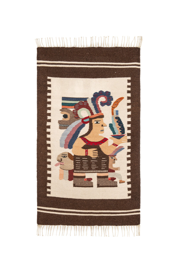 Vintage Aztec Tapestry 3'6" X 2'1"