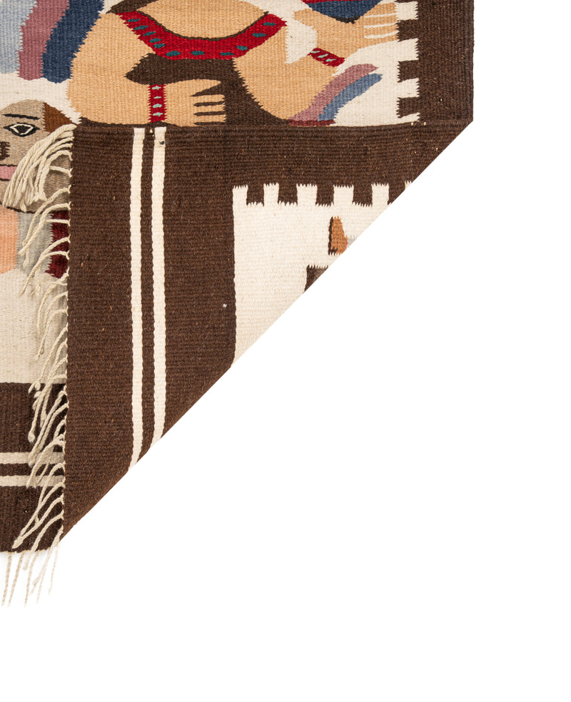 Vintage Aztec Tapestry 3'6" X 2'1"