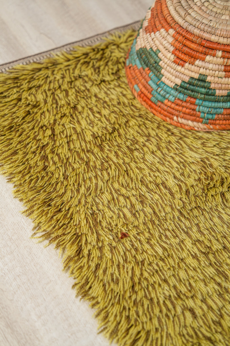 Vintage Scandinavian Rya Rug 3'2" x 1'10"