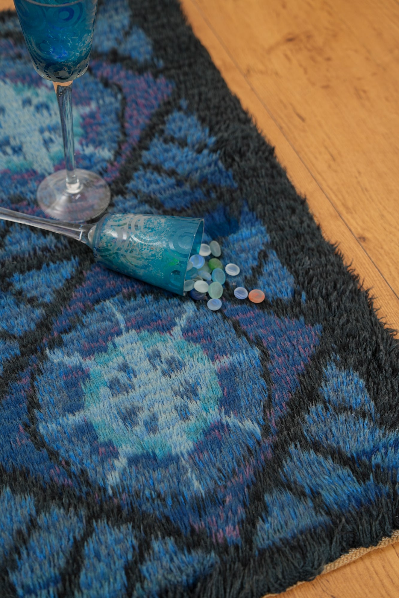 Vintage Scandinavian Rya Rug 2'10" x 1'8"