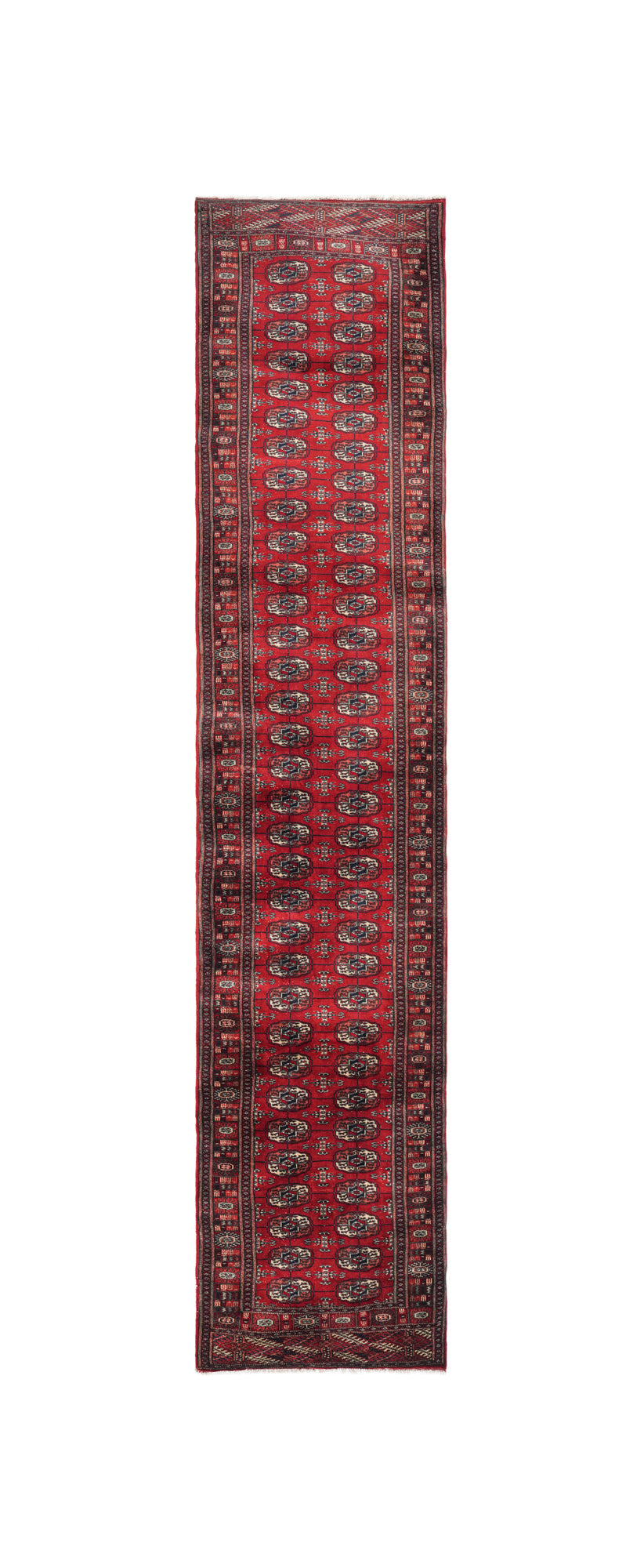 Vintage Pakistani Bokhara Hallway Rug 12'5" x 2'8"