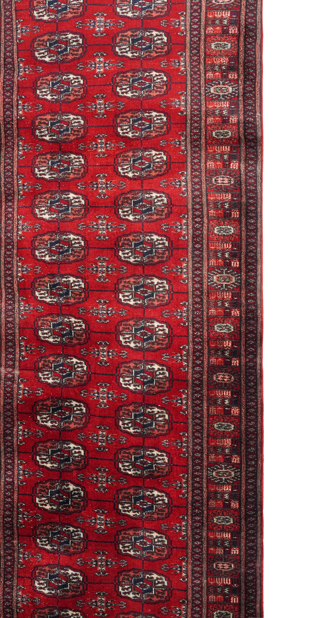 Vintage Pakistani Bokhara Hallway Rug 12'5" x 2'8"