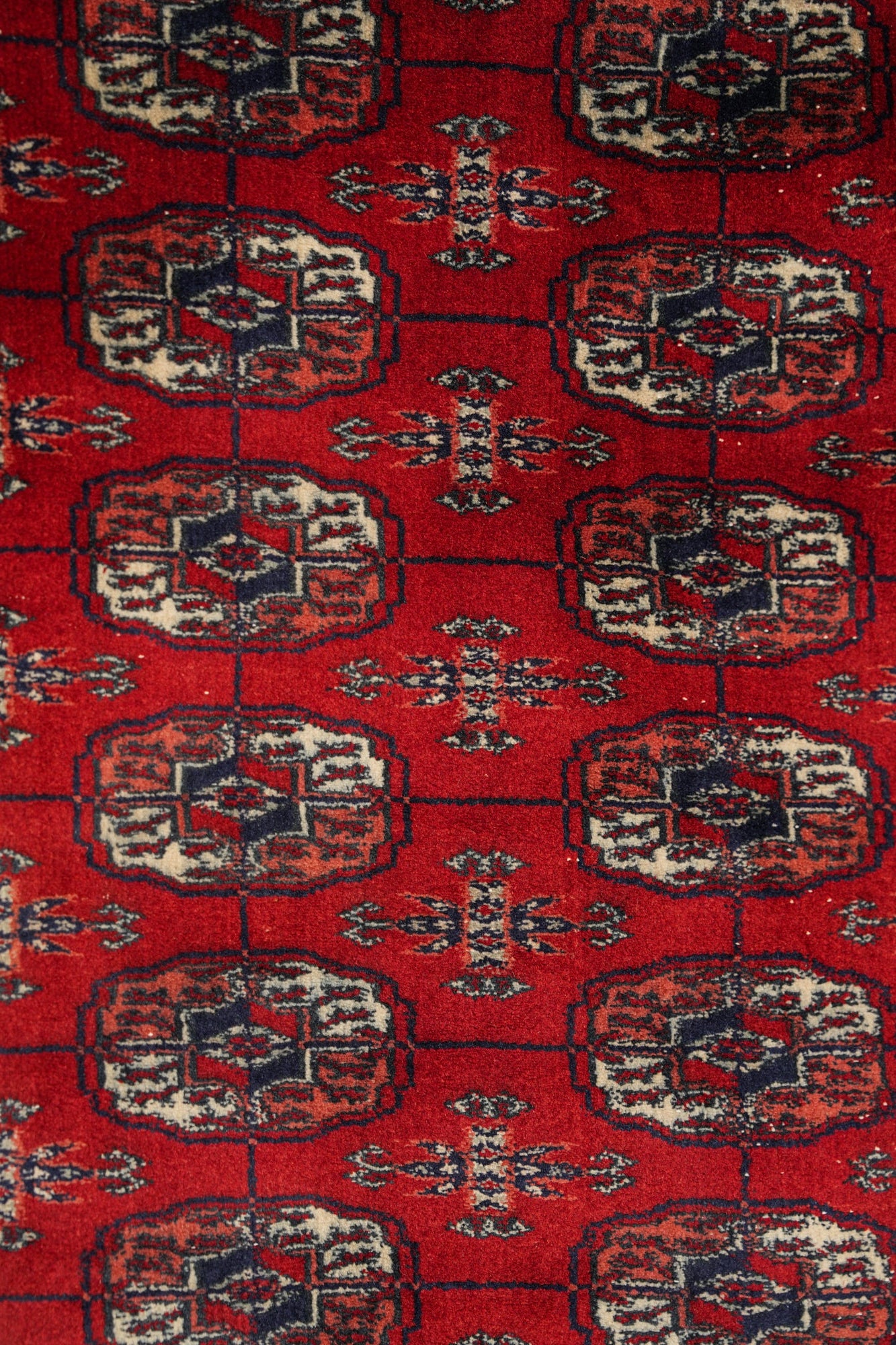 Vintage Pakistani Bokhara Hallway Rug 12'5" x 2'8"